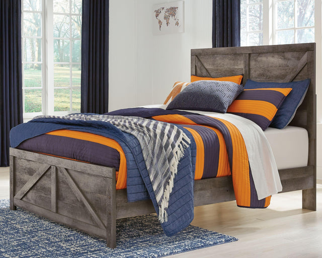 Ashley Wynnlow - Gray - Full Crossbuck Panel Bed