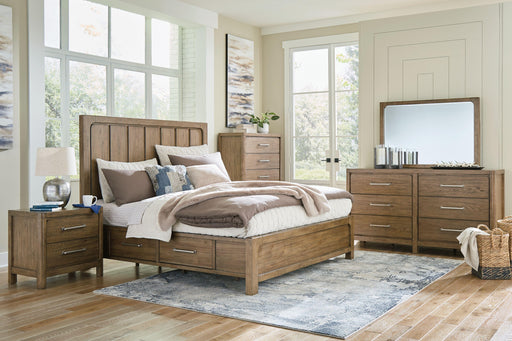 Ashley Cabalynn - Light Brown - 8 Pc. - Dresser, Mirror, King Panel Bed With Storage, 2 Nightstands