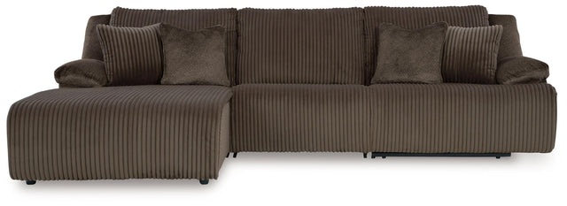 Ashley Top Tier - Chocolate - 3-Piece Reclining Sectional Sofa With Laf Chaise