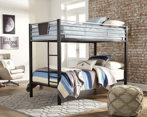 Ashley Dinsmore Twin/Twin Bunk Bed w/Ladder - Black/Gray