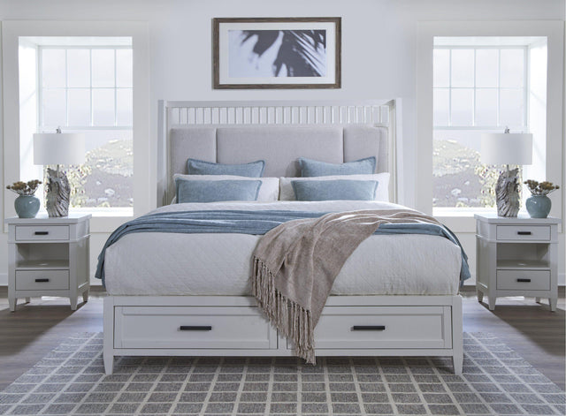 Parker House Americana Modern - Bedroom Queen Shelter Bed With 2 Nightstands - Cotton