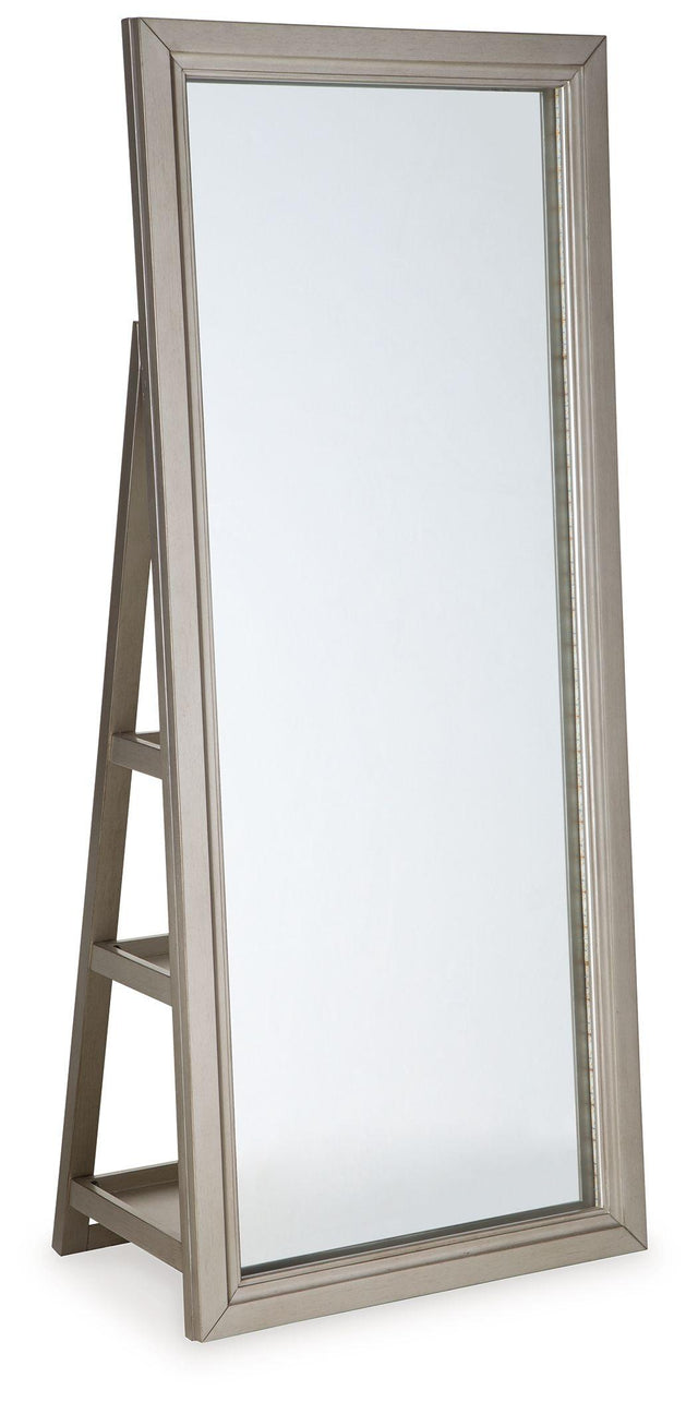 Ashley Evesen Floor Standing Mirror/Storage - Champagne