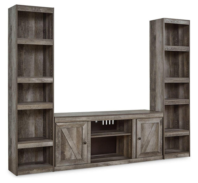 Ashley Wynnlow - Gray - 3-Piece Entertainment Center