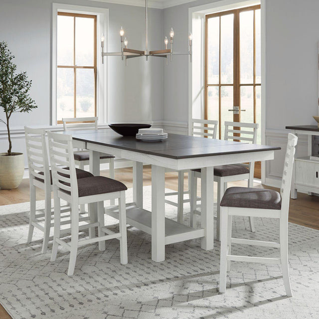 Liberty Furniture Brook Bay - 7 Piece Gathering Trestle Table - White