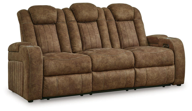 Ashley Wolfridge PWR REC Sofa with ADJ Headrest - Brindle