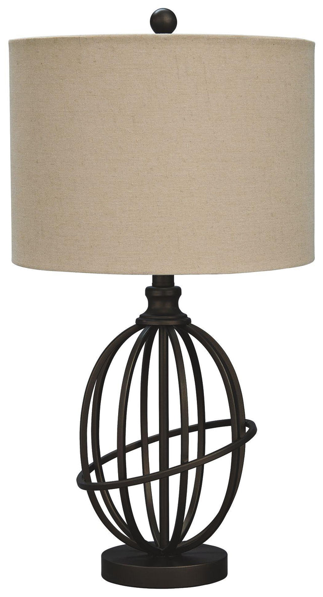 Ashley Manasa Metal Table Lamp (1/CN) - Dark Brown