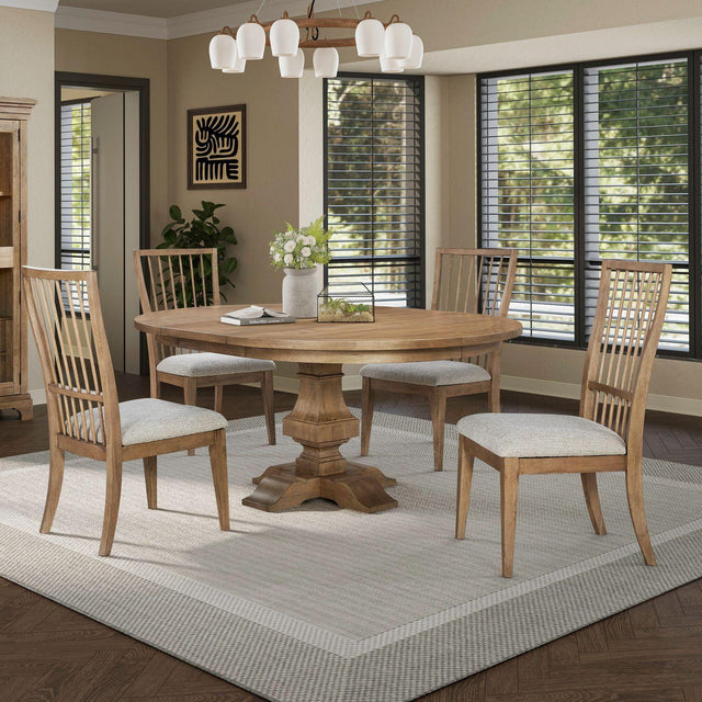 Liberty Furniture Haven Hills - 5 Piece Pedestal Table Set - Camel Beige