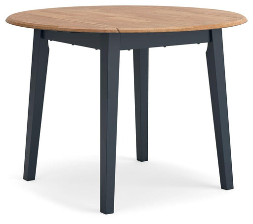 Ashley Gesthaven Round DRM Drop Leaf Table - Natural/Blue