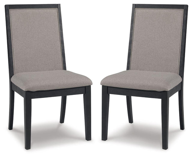 Ashley Foyland Dining UPH Side Chair (2/CN) - Light Gray/Black