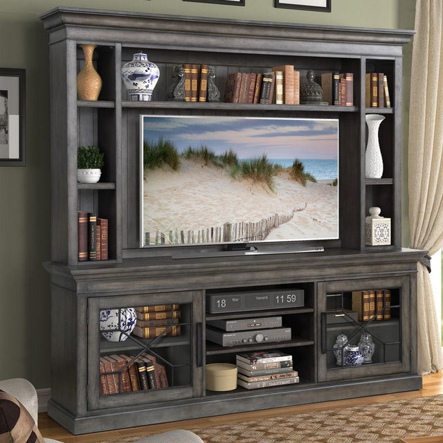 Parker House Sundance - Console with Hutch & Backpanel - Smokey Grey