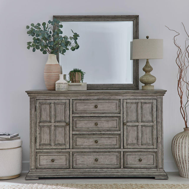 Liberty Furniture Big Valley - Dresser & Mirror - Gray