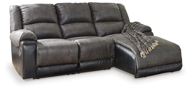 Ashley Nantahala - Slate - 3-Piece Reclining Sectional With Raf Corner Chaise