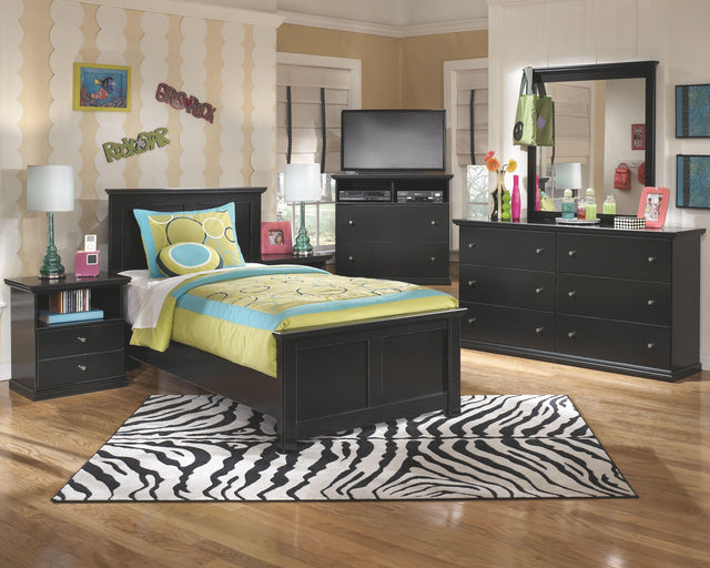 Ashley Maribel - Black - 5 Pc. - Dresser, Mirror, Twin Panel Bed