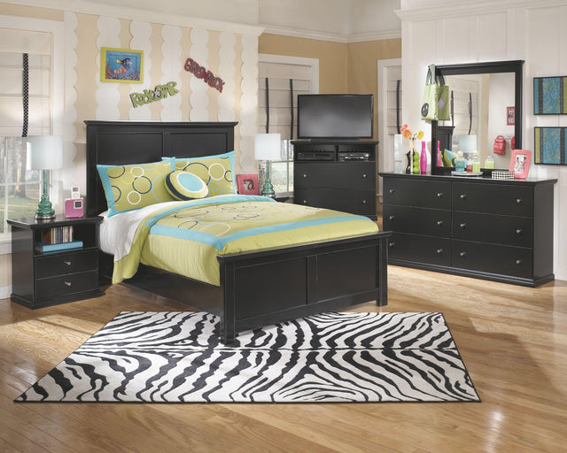 Ashley Maribel - Black - 7 Pc. - Dresser, Mirror, Full Panel Bed, 2 Nightstands