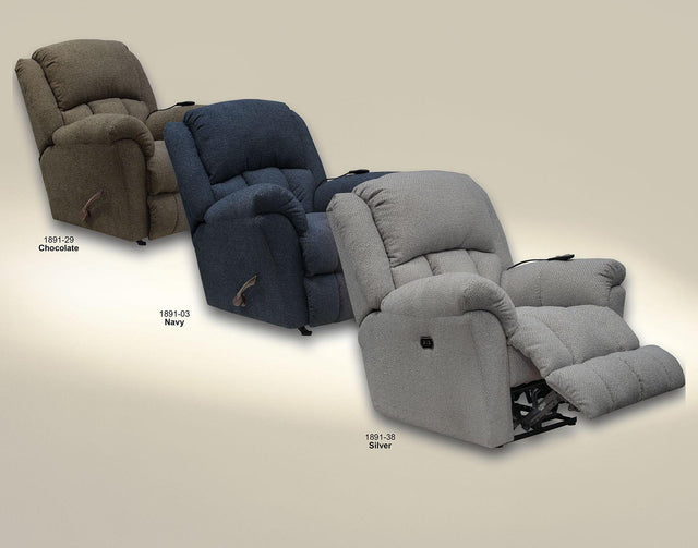 Catnapper Blarney - Rocker Recliner With Heat & Massage - Silver