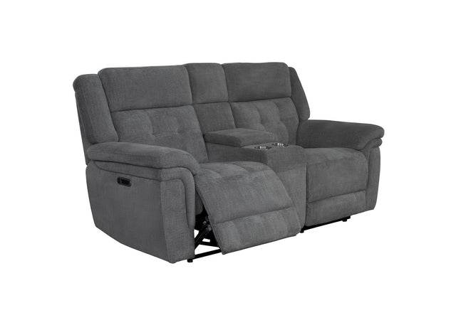 Parker House Richland - Power Console Loveseat - Bristol Grey