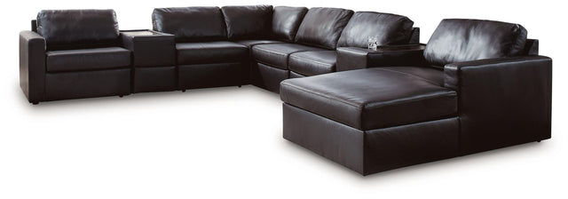 Ashley ModMax II - 8-Piece Sectional With RAF Corner Chaise And Storage Consoles - Black