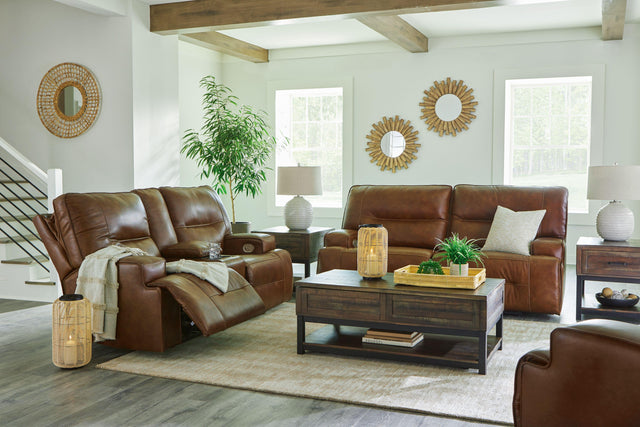 Ashley Francesca - Auburn - 3 Pc. - Power Reclining Sofa, Loveseat, Recliner