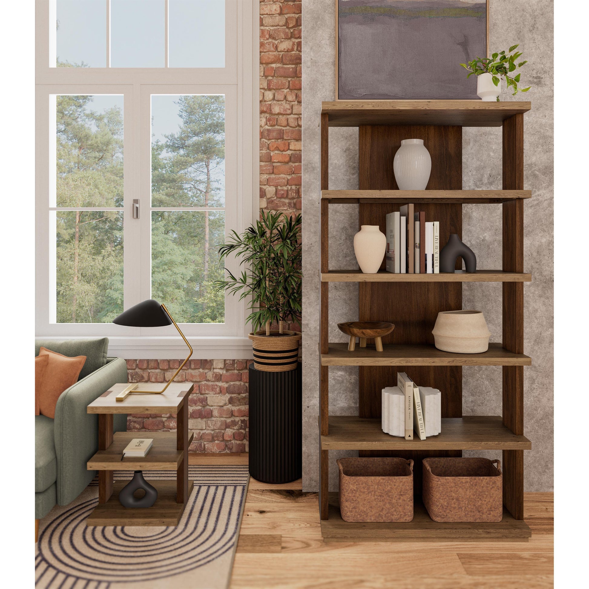 Riverside Furniture Truett Chairside Table Light Brown