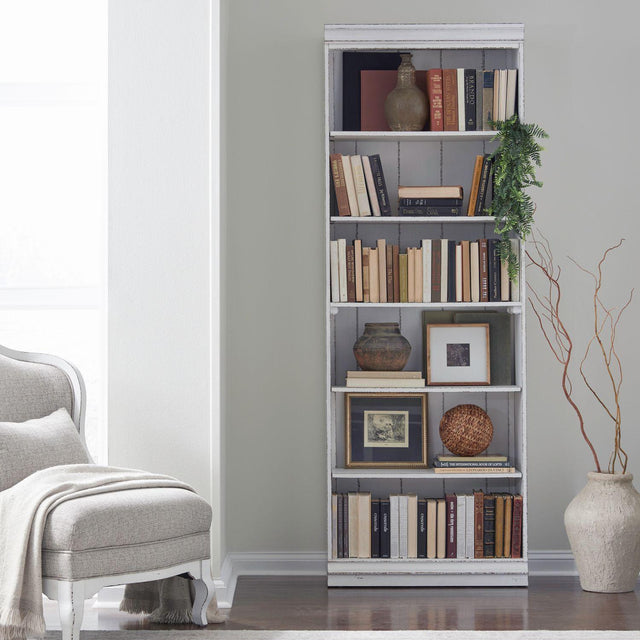 Liberty Furniture Magnolia Manor - 84" Bookcase (RTA) - White