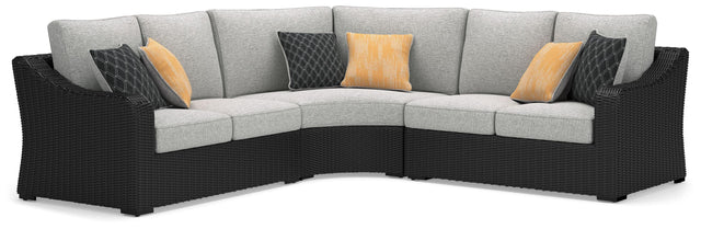 Ashley Beachcroft - Black - 3-Piece Outdoor Sectional