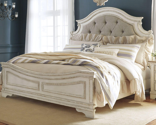 Ashley Realyn - Two-tone - King Upholstered Panel Bed