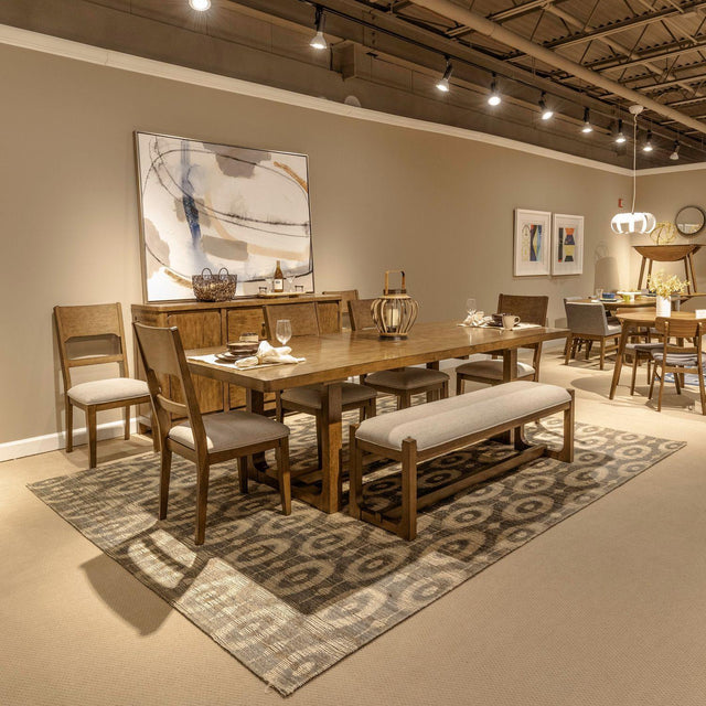 Liberty Furniture Harmony - 6 Piece Trestle Table Set - Brownstone