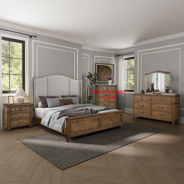 Liberty Furniture Harrison Heights - 4 Piece Bedroom Set (Queen Shelter Bed, Dresser & Mirror, Night Stand) - Sienna