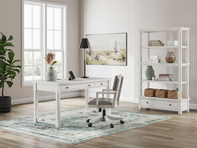 Ashley Robbinsdale - 3 Pc. - Home Office Desk, Home Office Desk Chair, Bookcase - Antique White