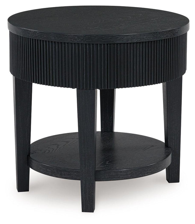 Ashley Marstream Round End Table - Black