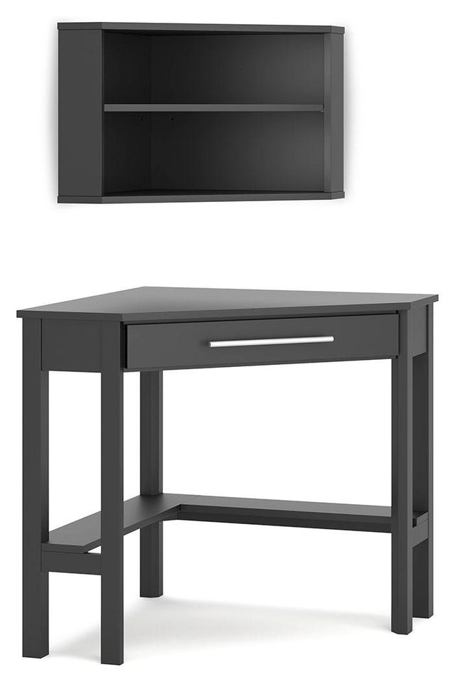 Ashley Otaska - Black - Corner Desk, Bookcase