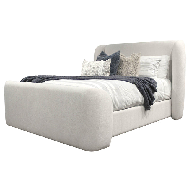 Parker House Shiloh - King Wingback Upholstered Bed - White Mocha