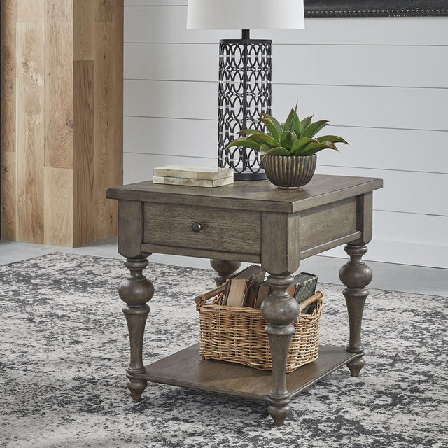 Liberty Furniture Americana Farmhouse - Drawer End Table - Light Brown
