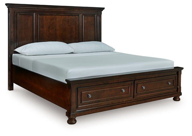 Ashley Porter - Rustic Brown - King Panel Storage Bed