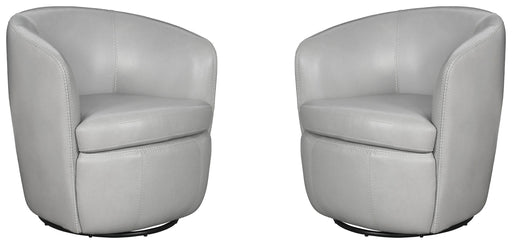 Parker House Barolo - 100% Italian Leather Swivel Club Chair (Set of 2) - Steamboat Ice
