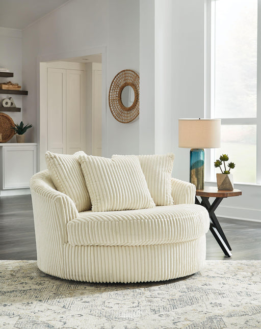 Ashley Lindyn Oversized Swivel Accent Chair - Ivory