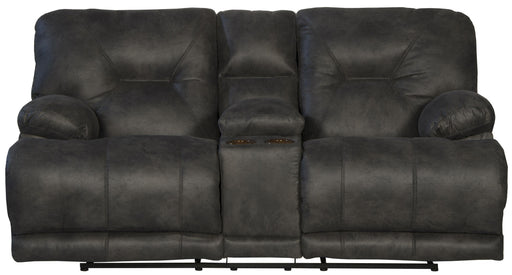 Catnapper Voyager - Power Lay Flat Reclining Console Loveseat - Slate - Fabric