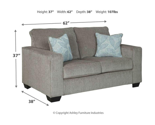 Ashley Altari - Alloy - 4 Pc. - Sofa, Loveseat, Chair, Ottoman