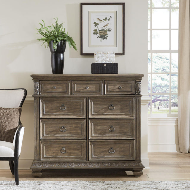 Liberty Furniture Carlisle Court - 9 Drawer Chesser - Medium Brown