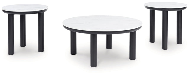 Ashley Xandrum Occasional Table Set (3/CN) - Black/White