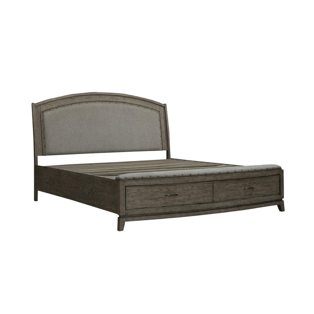 Liberty Furniture Avalon - King Upholstered Storage Bed - Burnished Beige