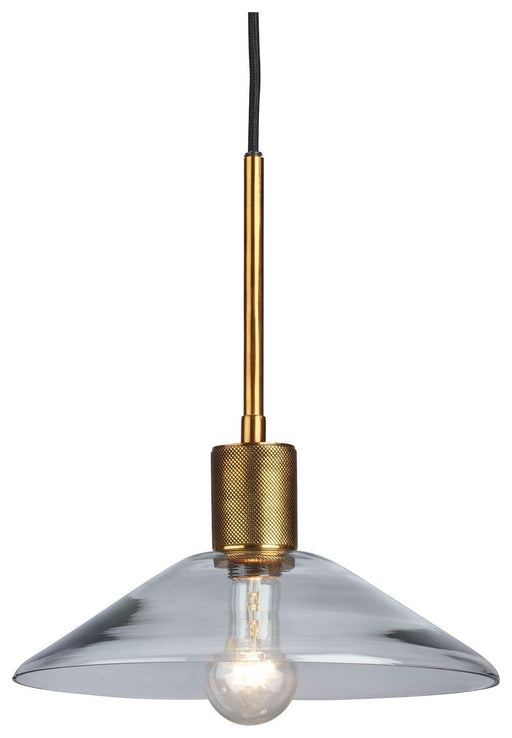 Ashley Chaness Glass Pendant Light (1/CN) - Clear/Brass