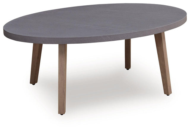 Ashley Harmony Headlands Oval Cocktail Table - Natural/Gray