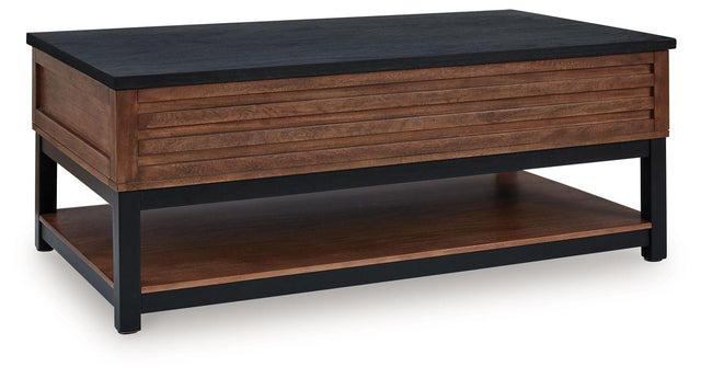 Ashley Kallari Lift Top Cocktail Table - Warm Brown/Black
