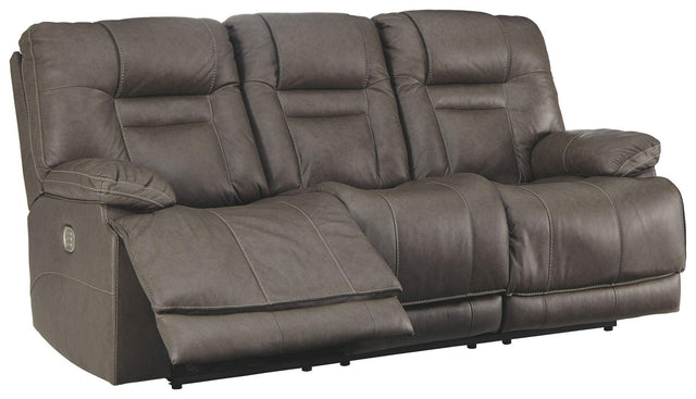 Ashley Wurstrow PWR REC Sofa with ADJ Headrest - Smoke