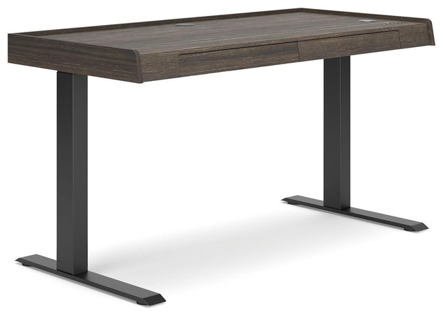 Ashley Zendex Adjustable Height Desk - Dark Brown