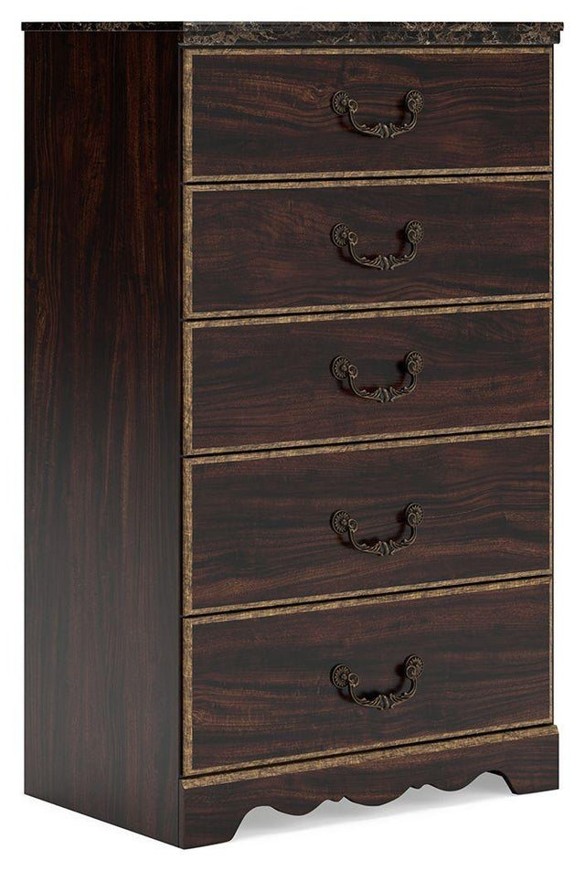 Ashley Glosmount Five Drawer Chest - Two-tone