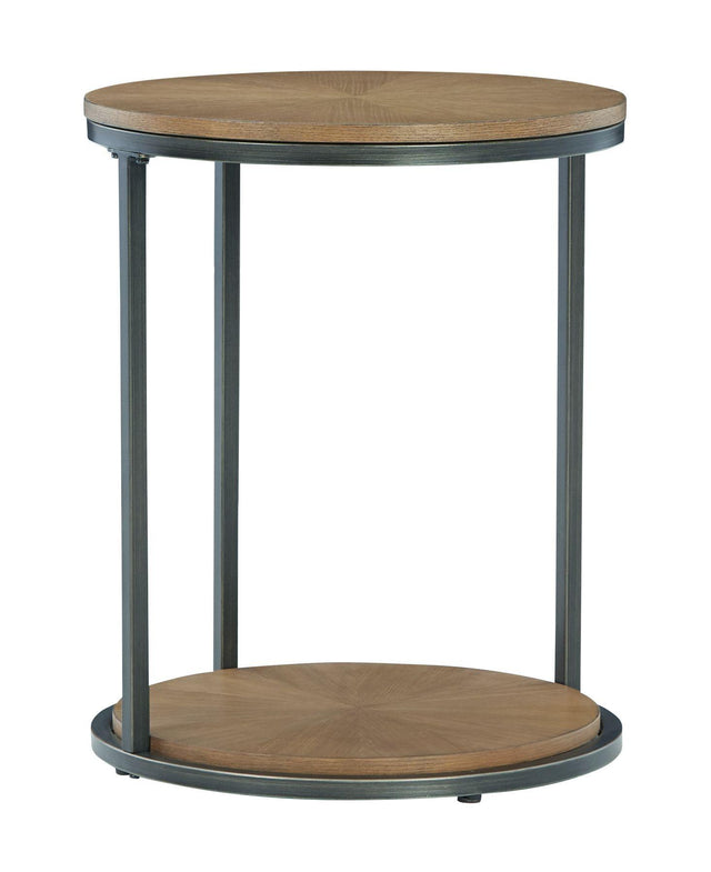 Ashley Fridley Round End Table - Brown/Black