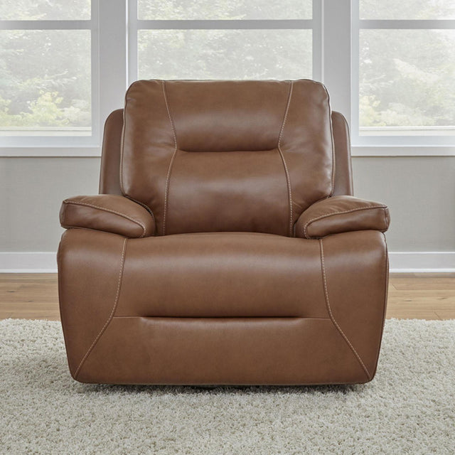 Liberty Furniture Cameron - Swivel Glider Recliner P3 - Saddle - Dakota Saddle Leather