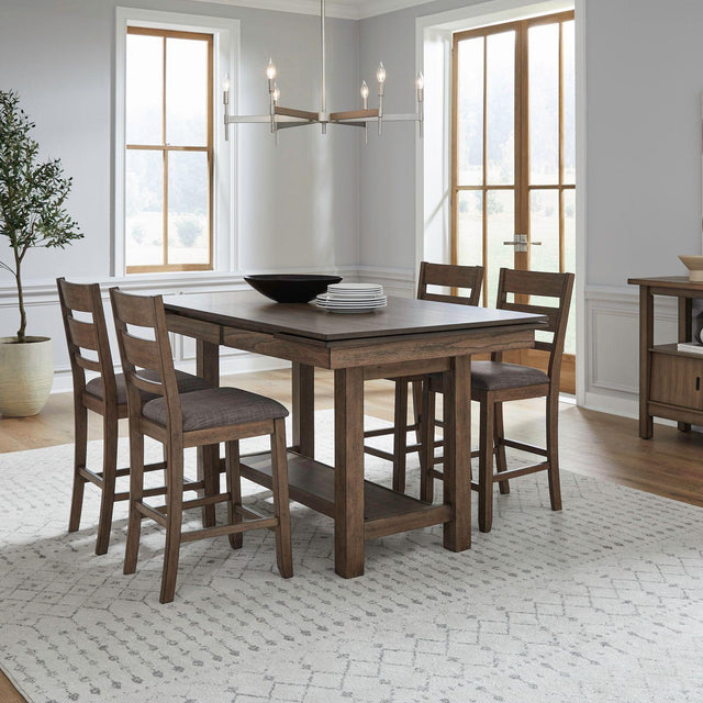 Liberty Furniture Brook Bay - Optional 5 Piece Gathering Trestle Table - Brown